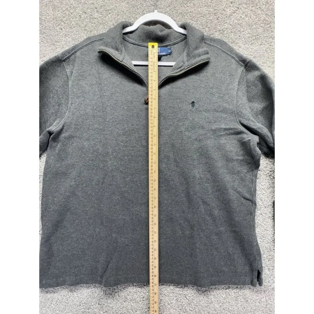 Polo Ralph Lauren Jacket Mens Large Gray 1/4‎ Zip Pullover Pony Logo Casual VTG